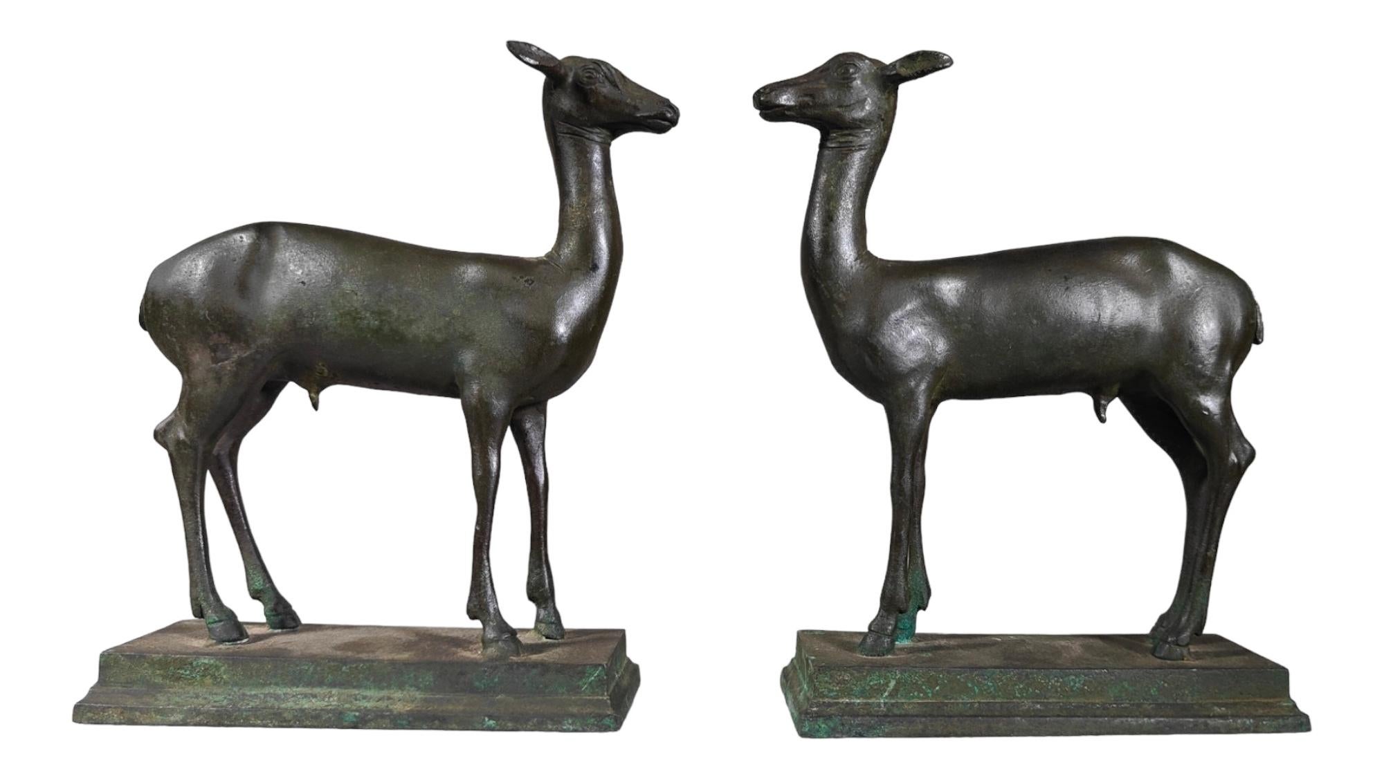 Pair Of Miniature Pompeian Deer From Herculaneum In Excellent Condition In Madrid, ES