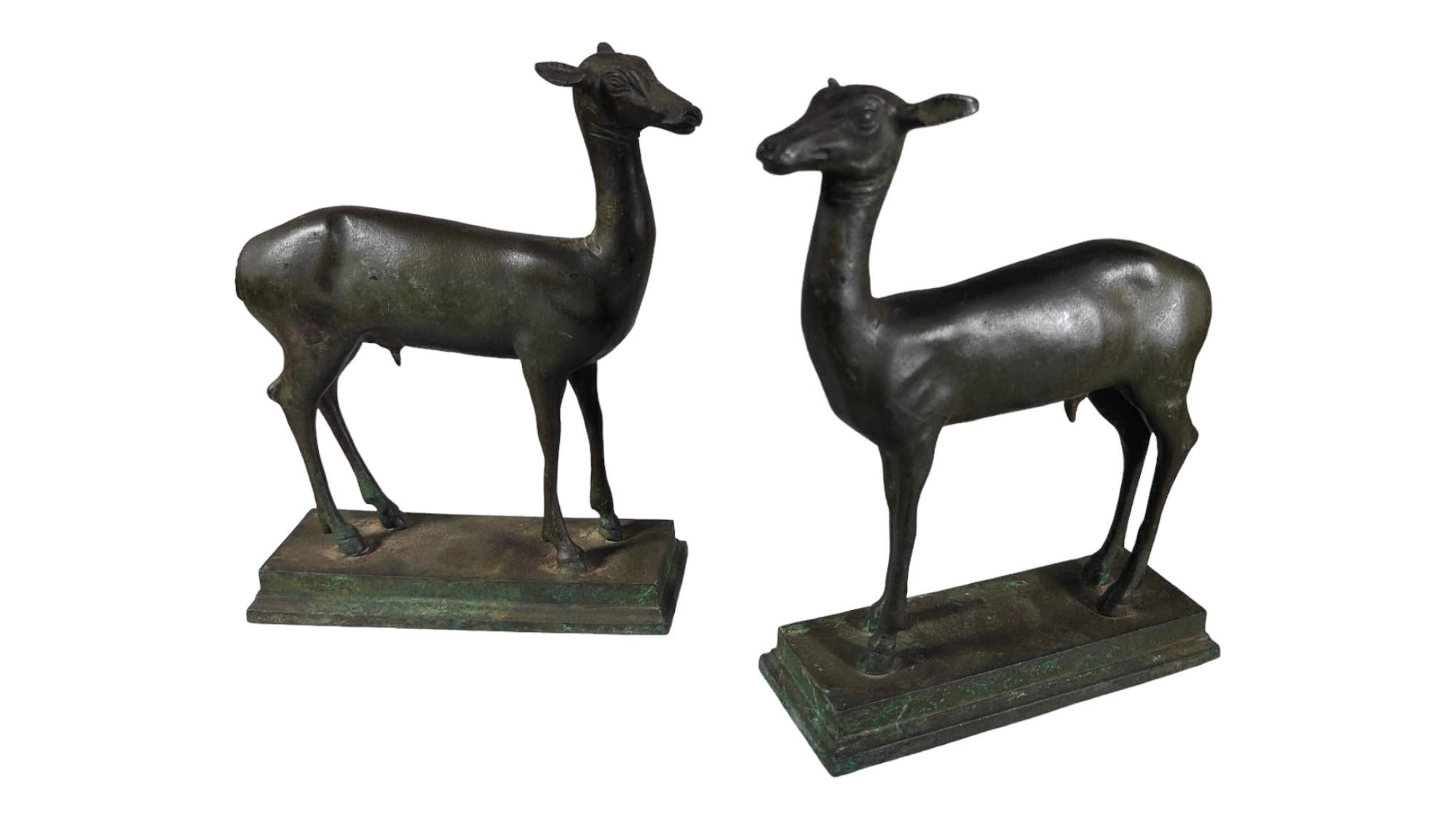 Pair Of Miniature Pompeian Deer From Herculaneum 2