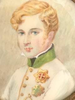 Miniature Portraits of Napoleon II & Imperatrice Marie Louise of Austria