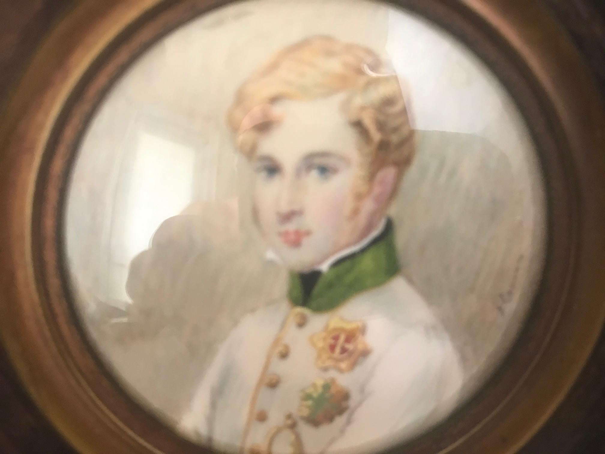 Empire Miniature Portraits of Napoleon II & Imperatrice Marie Louise of Austria For Sale