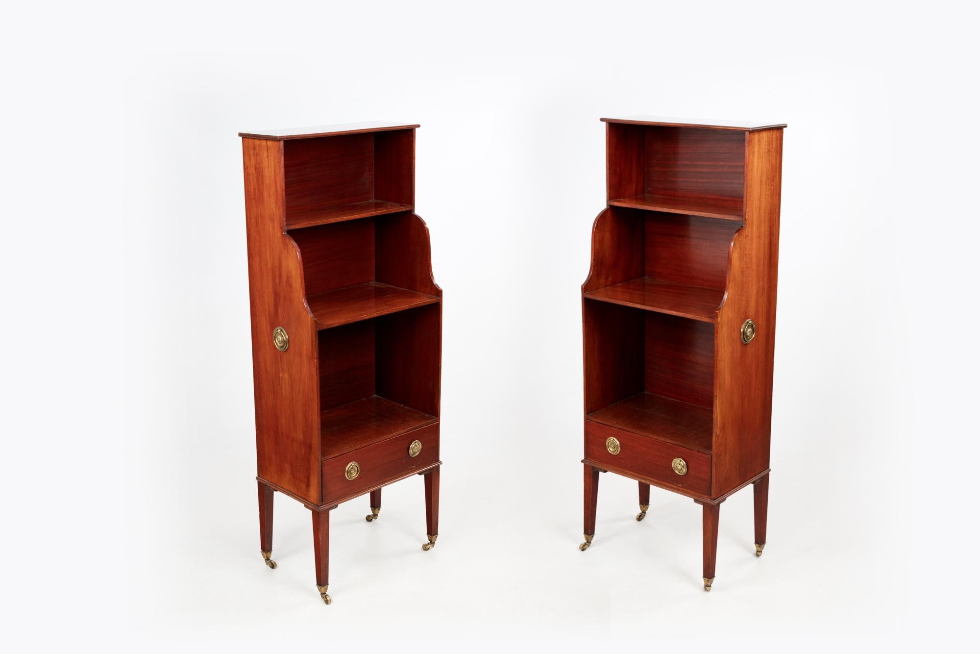 Irish Pair of Miniature Waterfall Bookcases For Sale