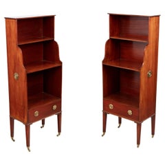 Antique Pair of Miniature Waterfall Bookcases