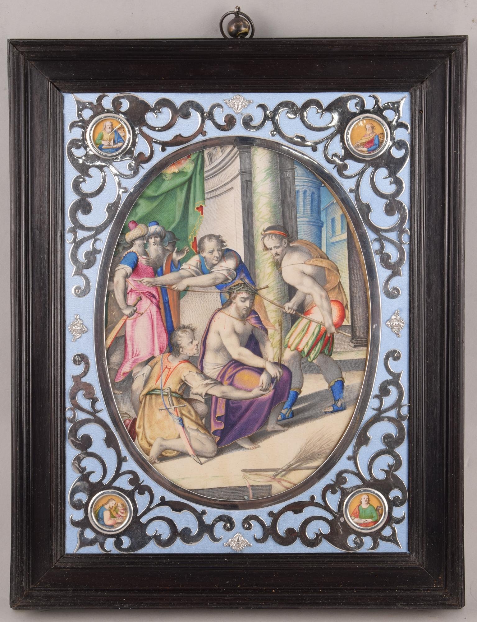 European Pair of Miniatures, Frans van de Casteele 'Kasteels' aka Francesco da Castello For Sale
