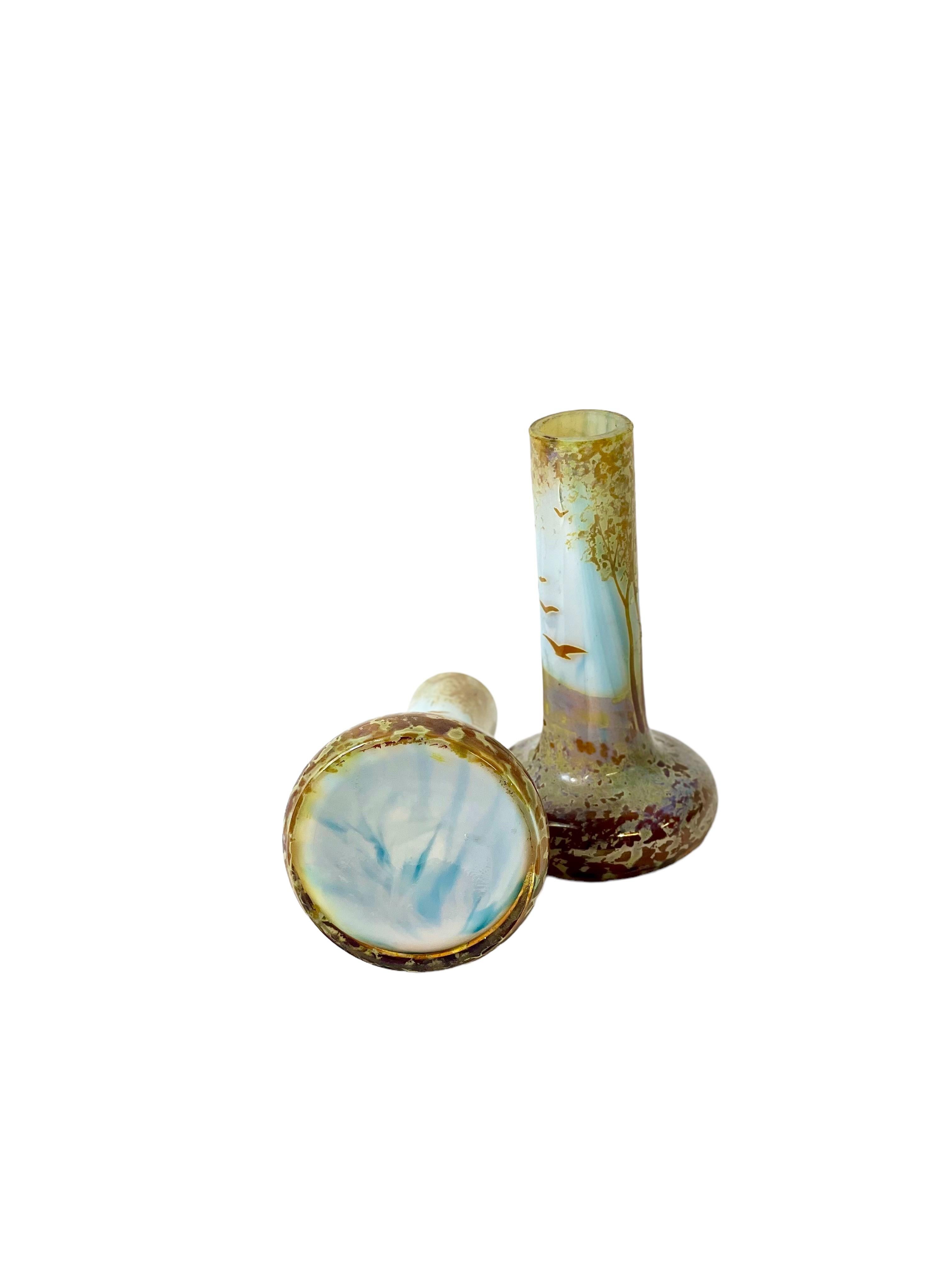 Pair of Miniatures Soliflores, or Stem Vases In Good Condition For Sale In LA CIOTAT, FR