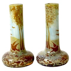  Paire de vases soliflores miniatures à tige