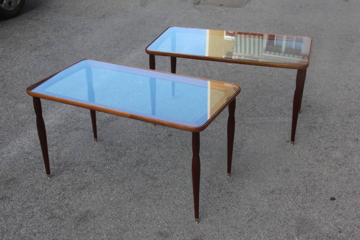Pair of Minimal and Elegant Italian Coffee Tables, 1950s 3