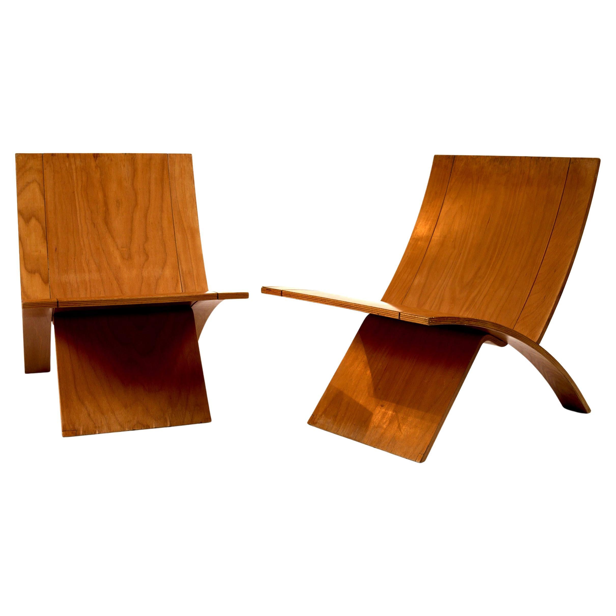Ein Paar minimalistische Loungesessel von Jens Nielsen, für Westnofa, Norwegen