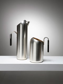 Set of Two Minimal Silver Plate Pitchers, Italy, 1960s