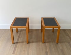 Pair of Minimalist 1970s Oak Frame End Tables by Mazairac & Boonzaaijer - Pascoe