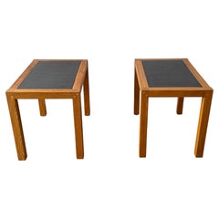 Pair of Minimalist 1970s Oak Frame End Tables by Mazairac & Boonzaaijer - Pascoe