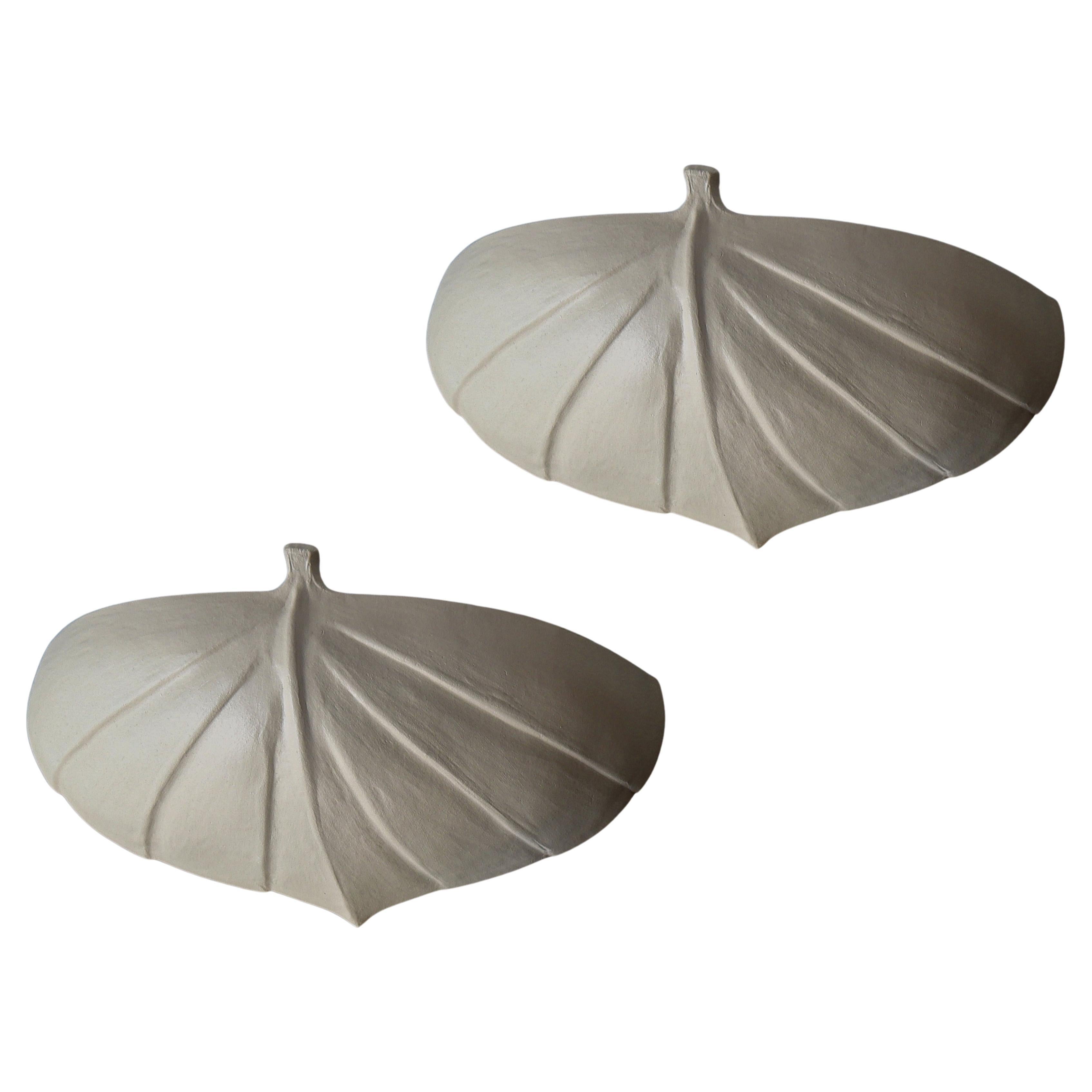 Pair of Minimalist Ceramic Uplighting Wall Sconces  For Sale