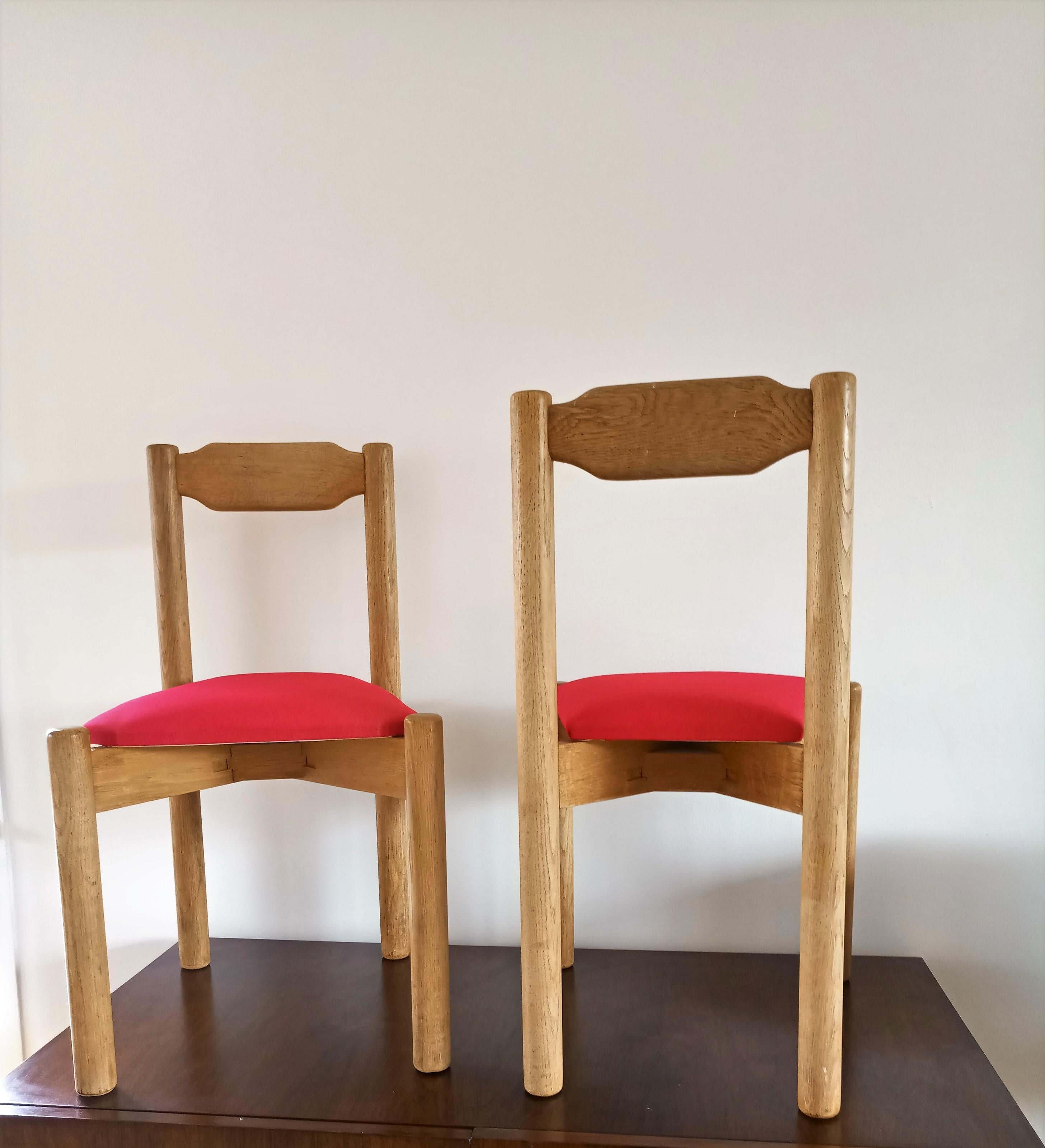 Pair of Minimalist Chairs Attributed to Guillerme & Chambron, France, 1960s 4