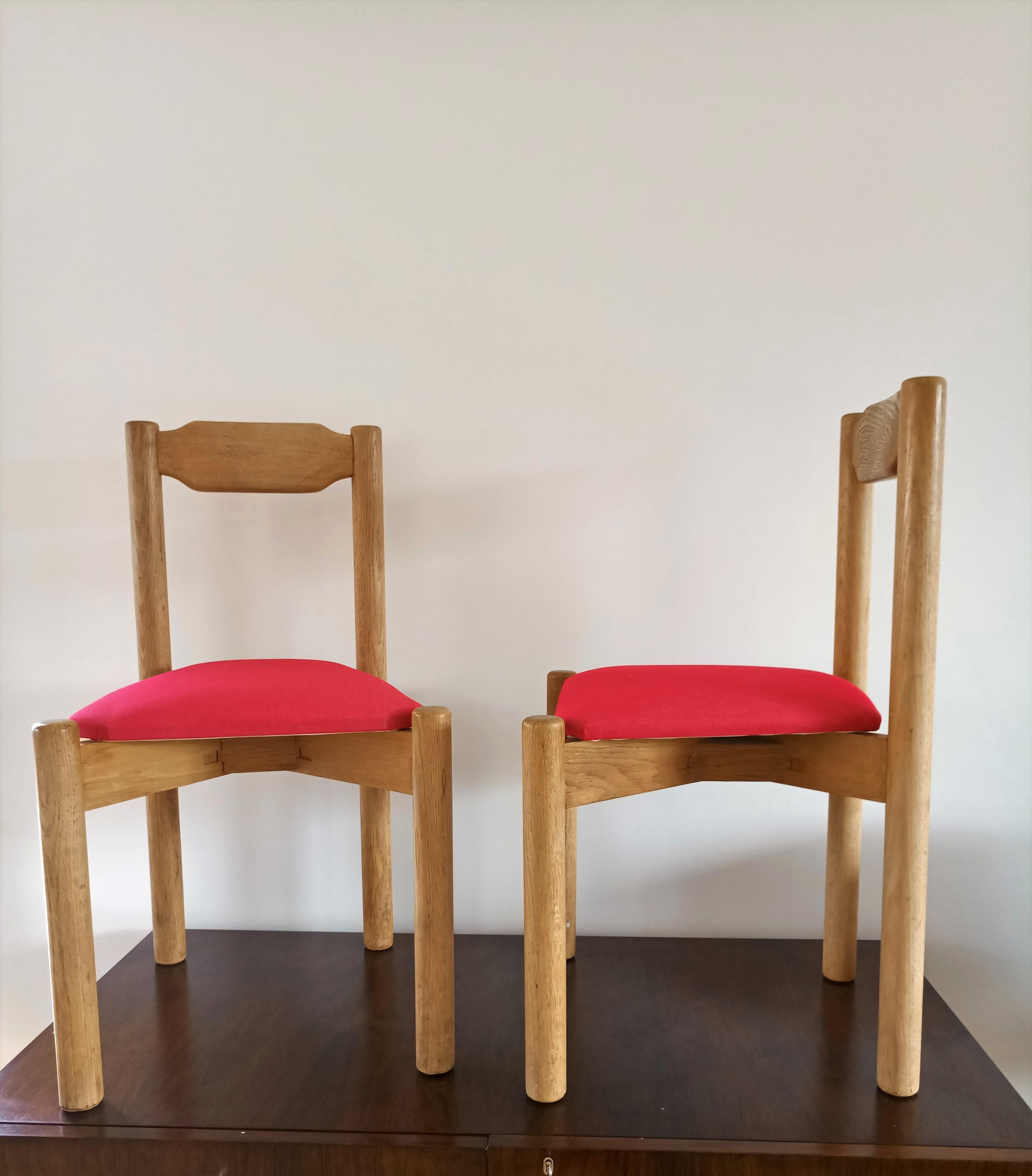 Pair of Minimalist Chairs Attributed to Guillerme & Chambron, France, 1960s 2