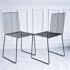 Pair of Minimalist Chairs by French Sculptor François Arnal 1970s