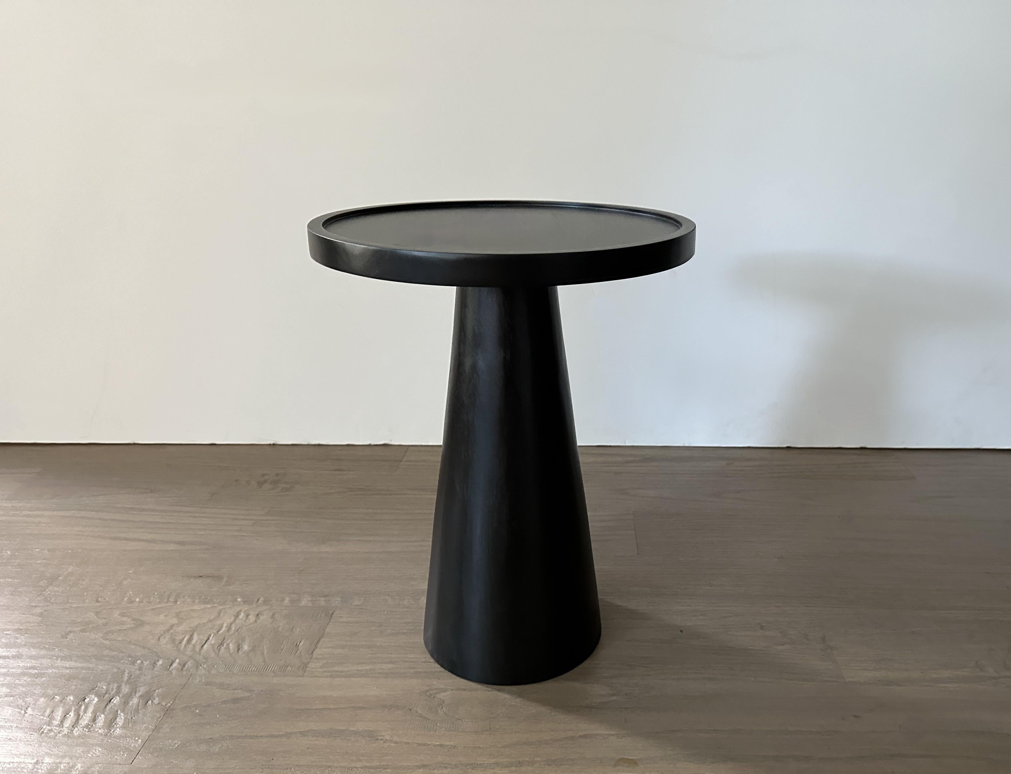 Modern Pair of Minimalist Ebonized Wood Side Tables