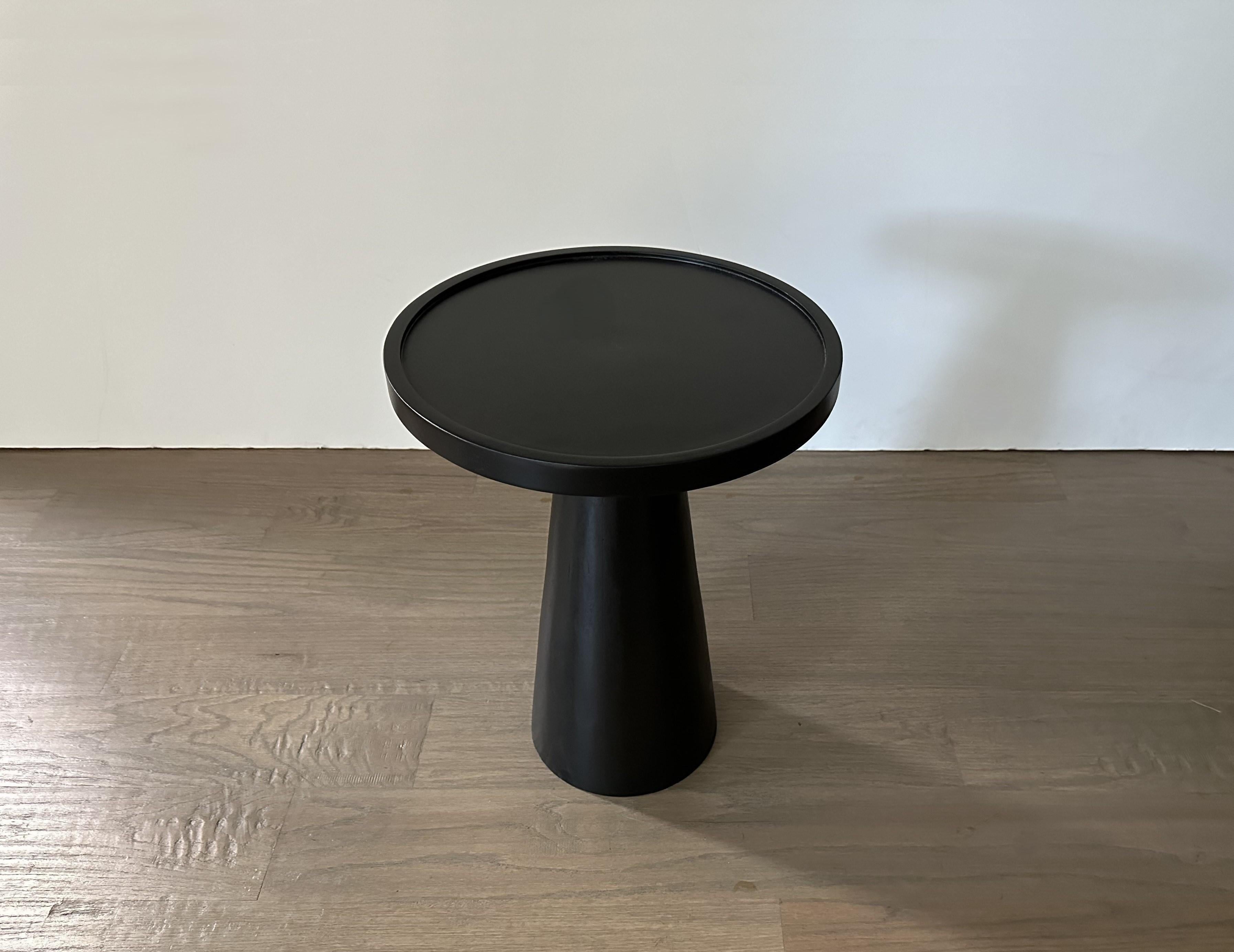 20th Century Pair of Minimalist Ebonized Wood Side Tables