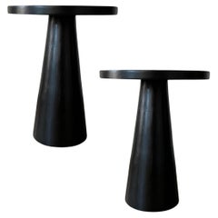 Pair of Minimalist Ebonized Wood Side Tables