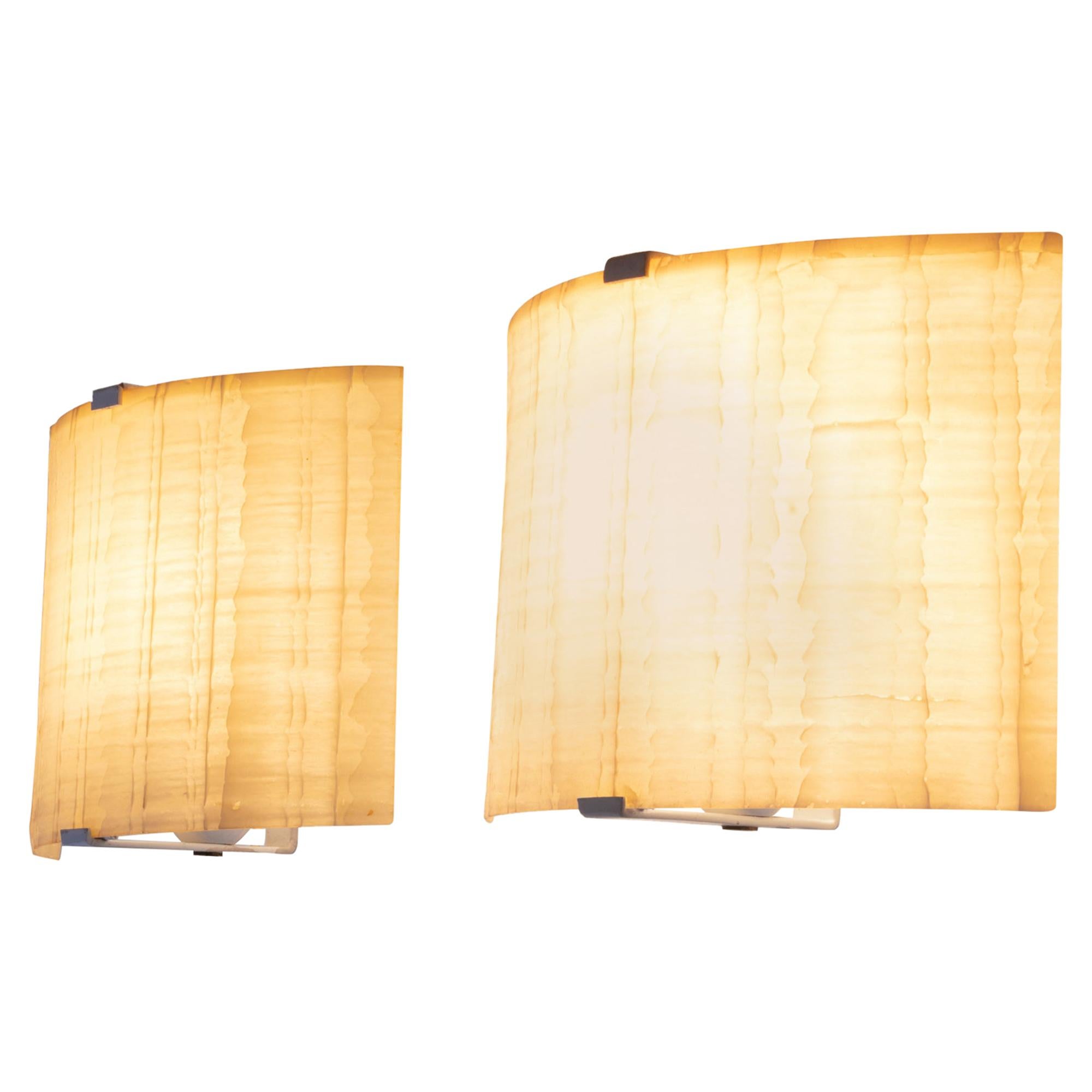 Mid Century Minimalist Fiberglass Wall Sconce, Set of 2 For Sale