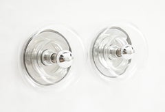 Pair of Minimalist Glass Donut Sconces / Flush Mounts by Doria