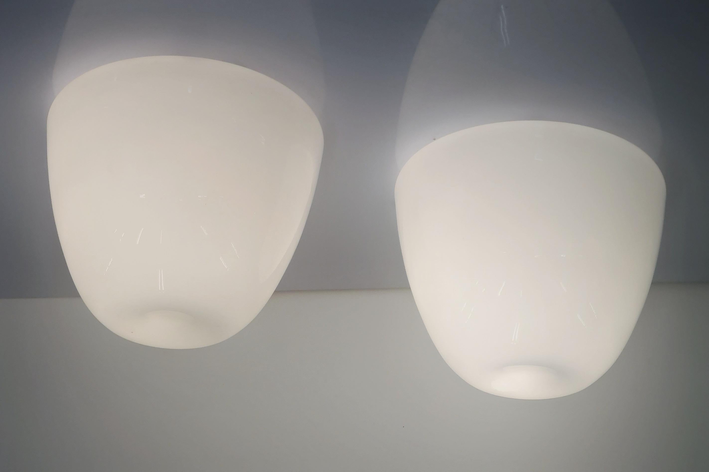 Mid-20th Century Pair of Minimalist Gunnel Nyman Ceiling Lamps for Idman For Sale