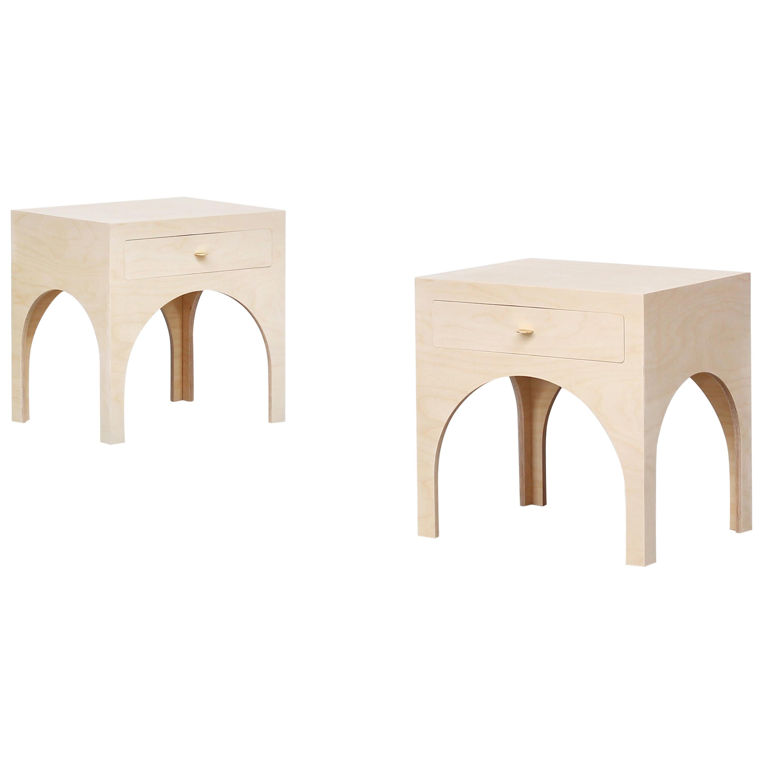 Paire de tables de nuit consoles et commodes minimalistes 2 de l'Atelier Bachmann, 2019