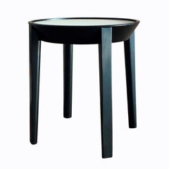 Pair of Minimalist Small Black and White Low End Tables, Italy, 1980s