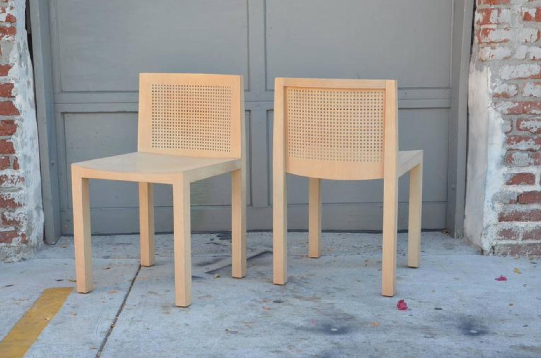 American Pair of Minimalistic Beechwood Side Chairs For Sale