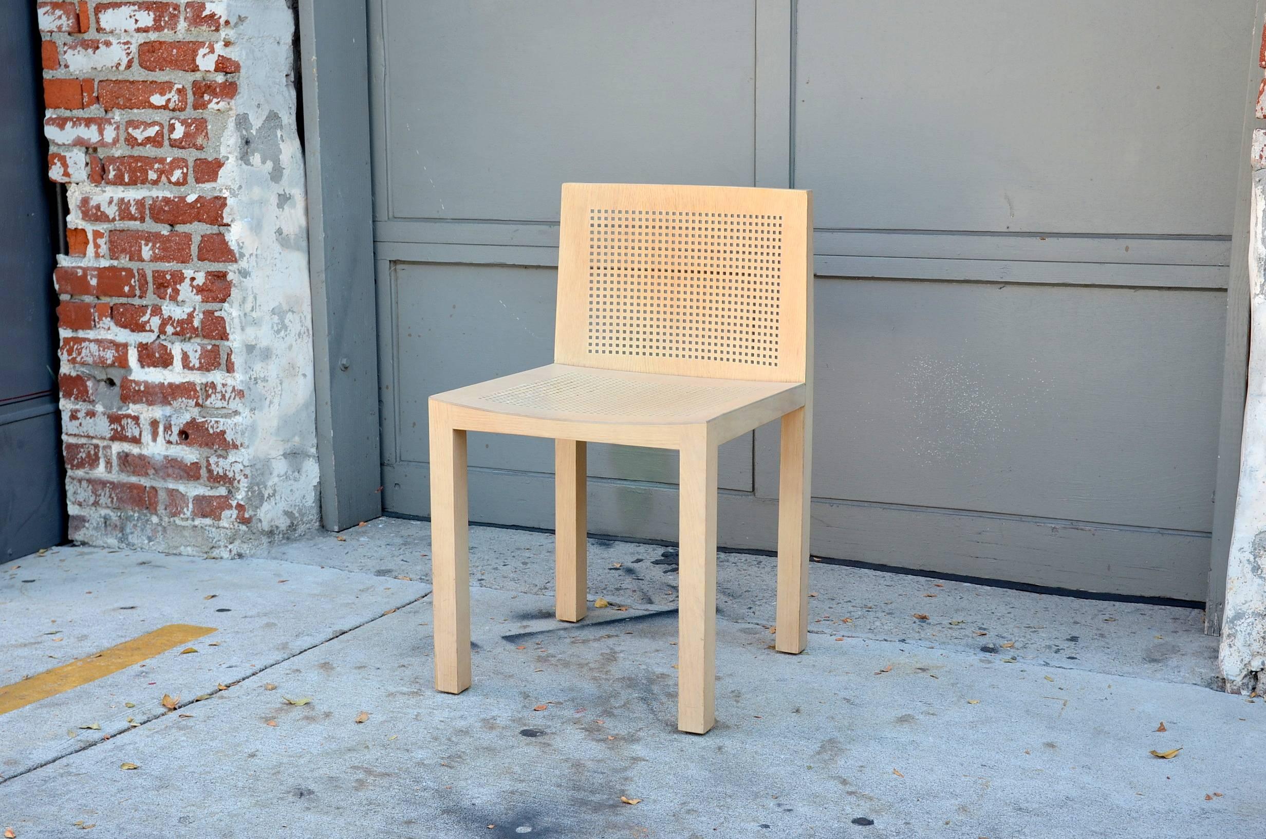 Pair of Minimalistic Beechwood Side Chairs In Good Condition For Sale In Los Angeles, CA