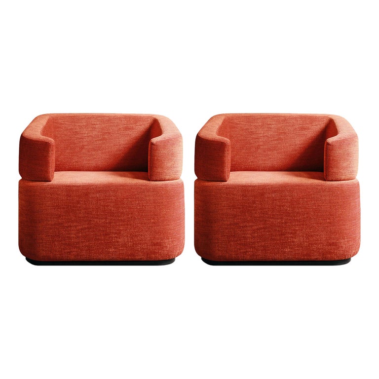 LAGU Pair of Minio Swivel Armchairs, New