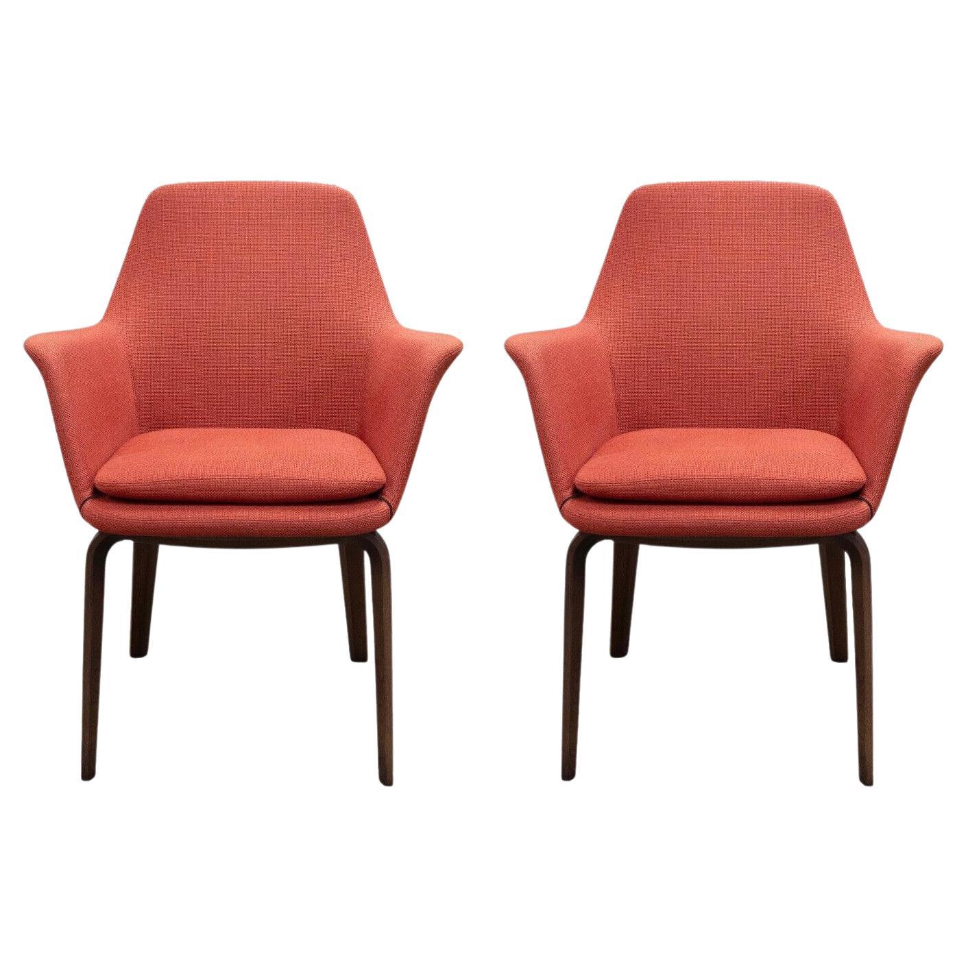 Pair of Minotti "York" Red Little Arm Chair Contemporary Modern Rodolfo Dordoni For Sale