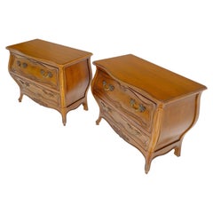 Pair of Mint Century Furniture Bombe French Provincial Night Stands Chests MINT!