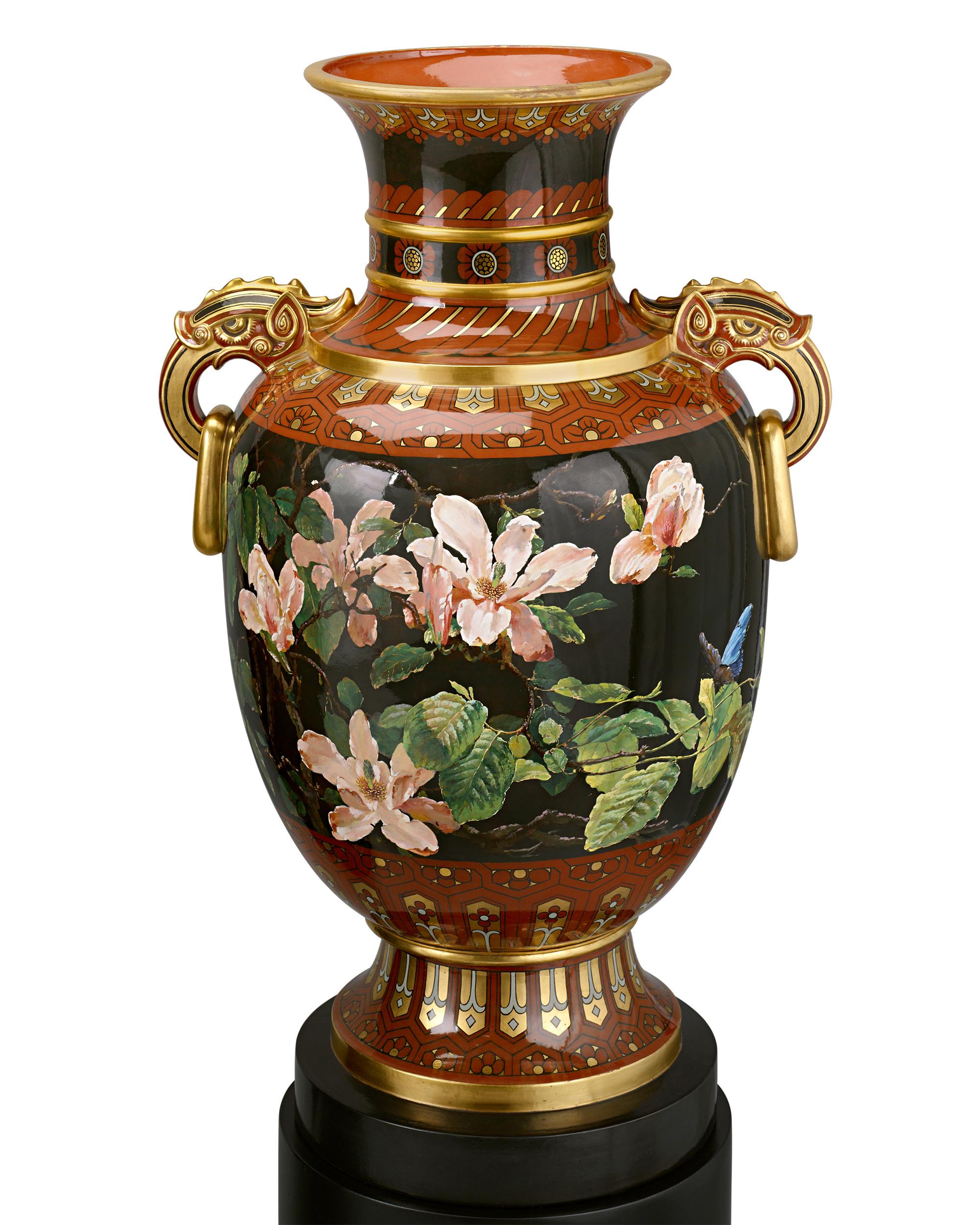 Paar Minton Ausstellungsvasen (19. Jahrhundert) im Angebot