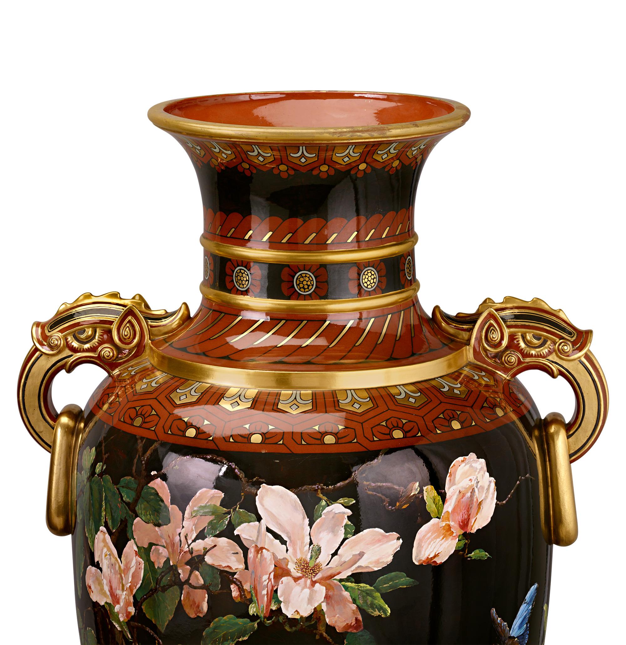 Paar Minton Ausstellungsvasen (Keramik) im Angebot