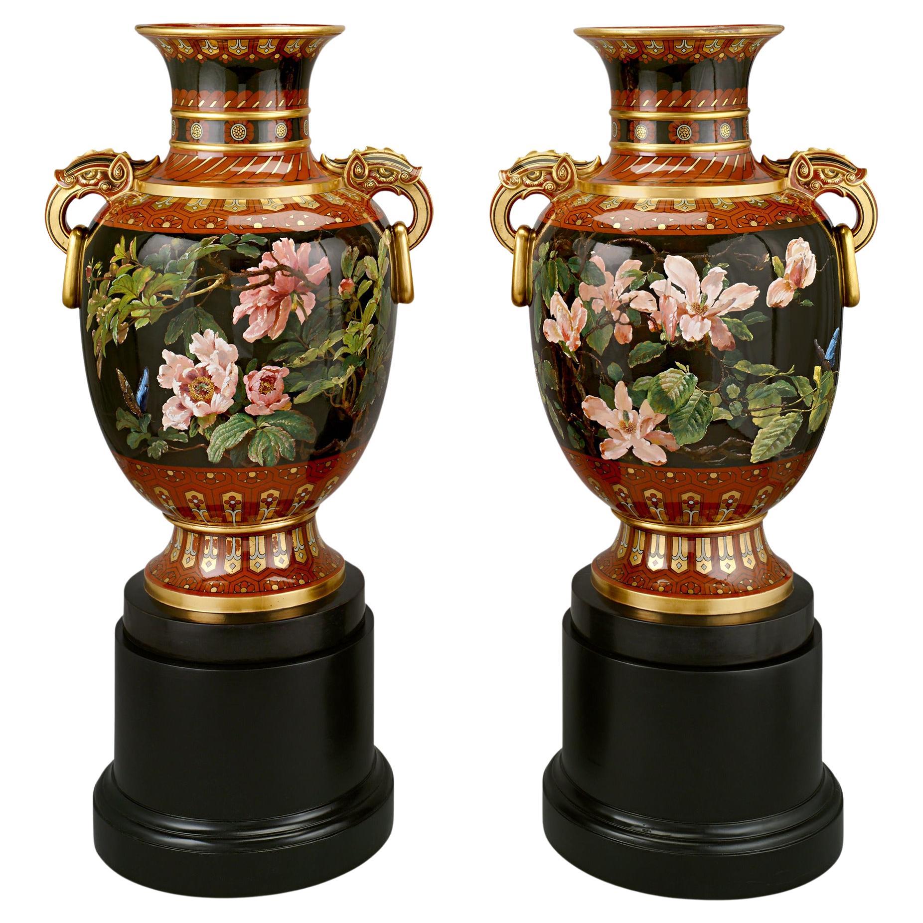 Paar Minton Ausstellungsvasen
