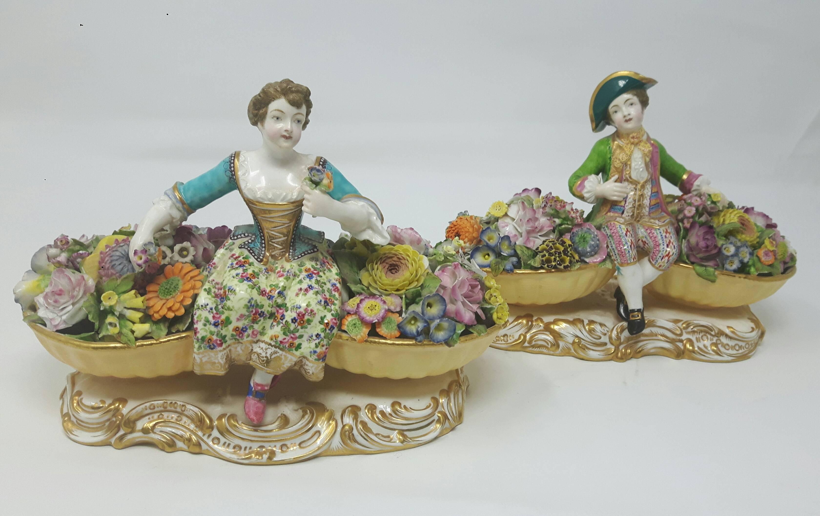 19th Century Pair of Minton Flower Sellers For Sale