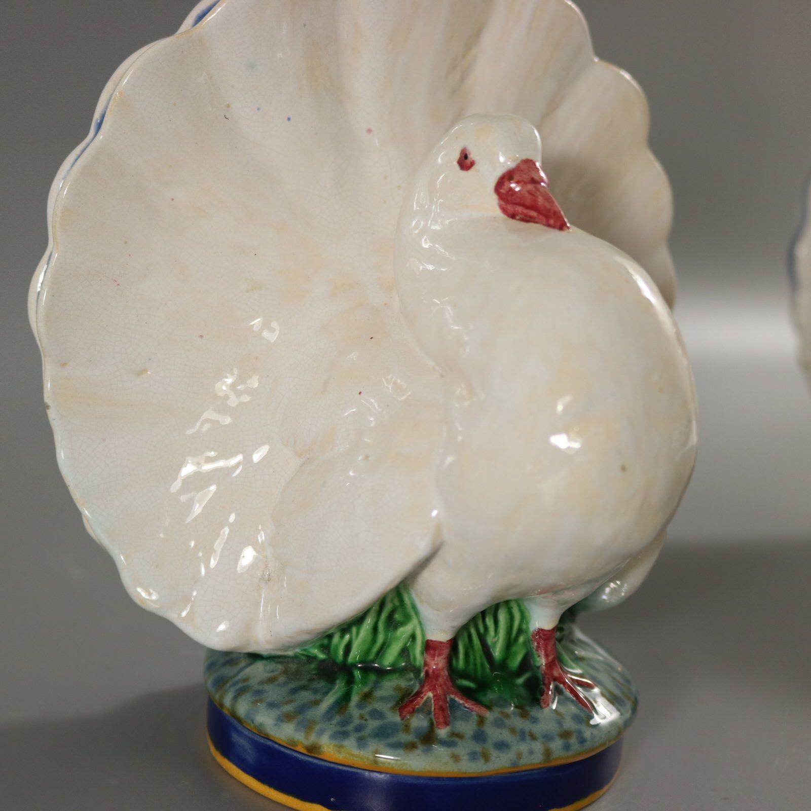 Pair of Minton Majolica Dove Flower Holders For Sale 6