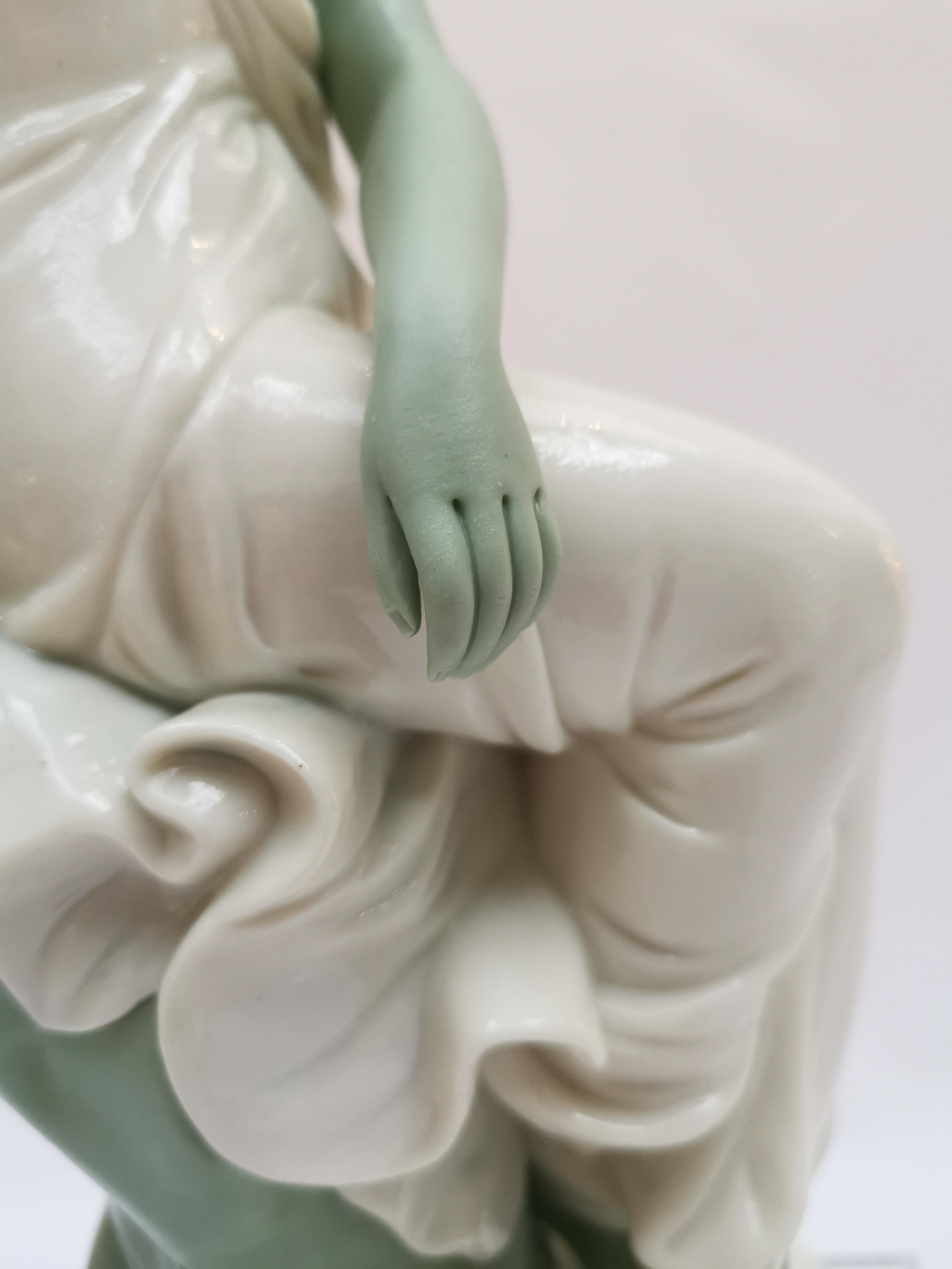 English Minton Parian Porcelain Figures, Miranda & Lalage Celadon Green, John Bell, 1872