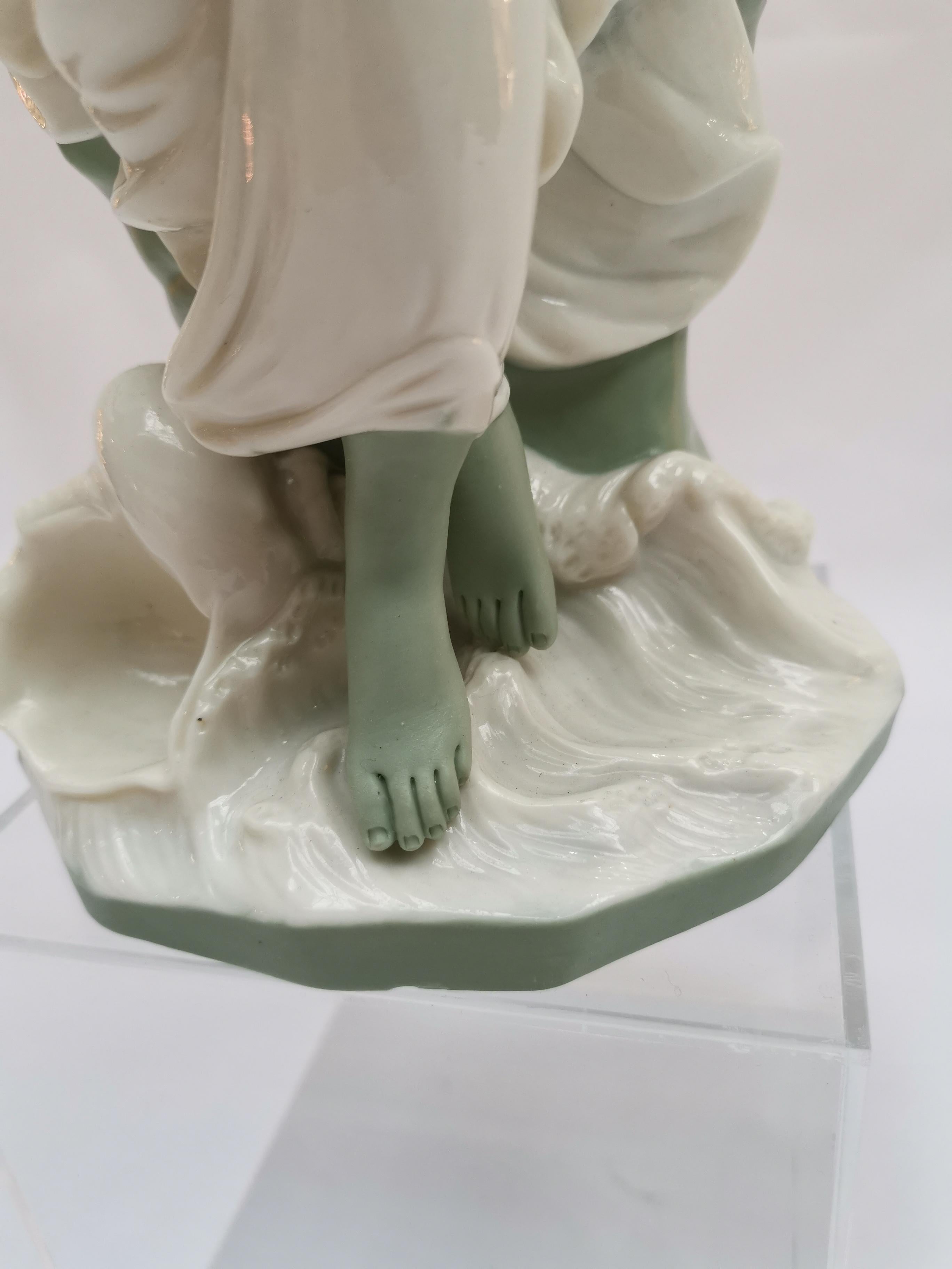 Minton Parian Porcelain Figures, Miranda & Lalage Celadon Green, John Bell, 1872 In Good Condition In London, GB