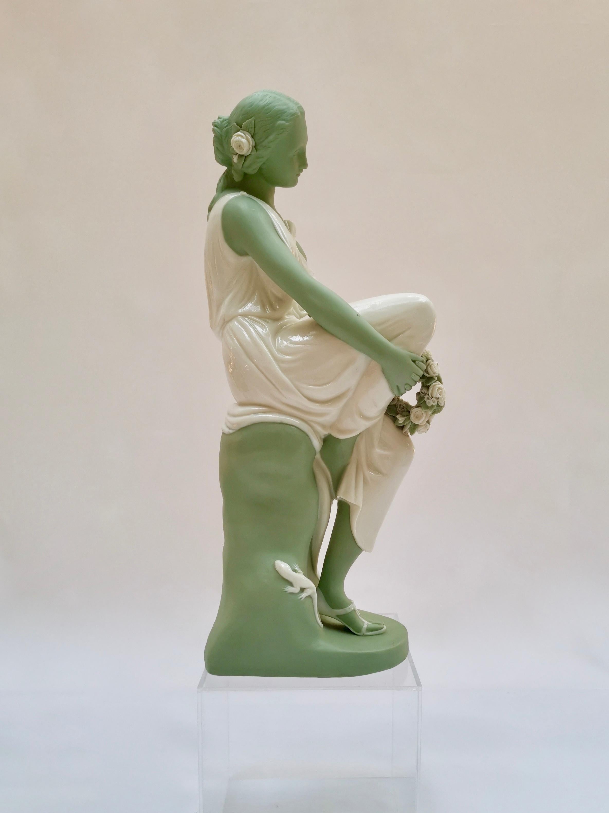 Minton Parian Porcelain Figures, Miranda & Lalage Celadon Green, John Bell, 1872 1