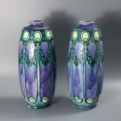 Pair of Minton Secessionist Purple No.1 Vases