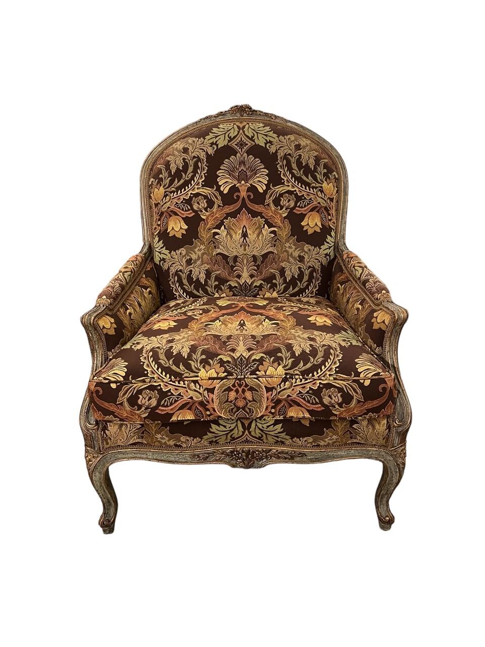 American Pair of Minton-Spidell Louis XV Style Bergere Chairs For Sale
