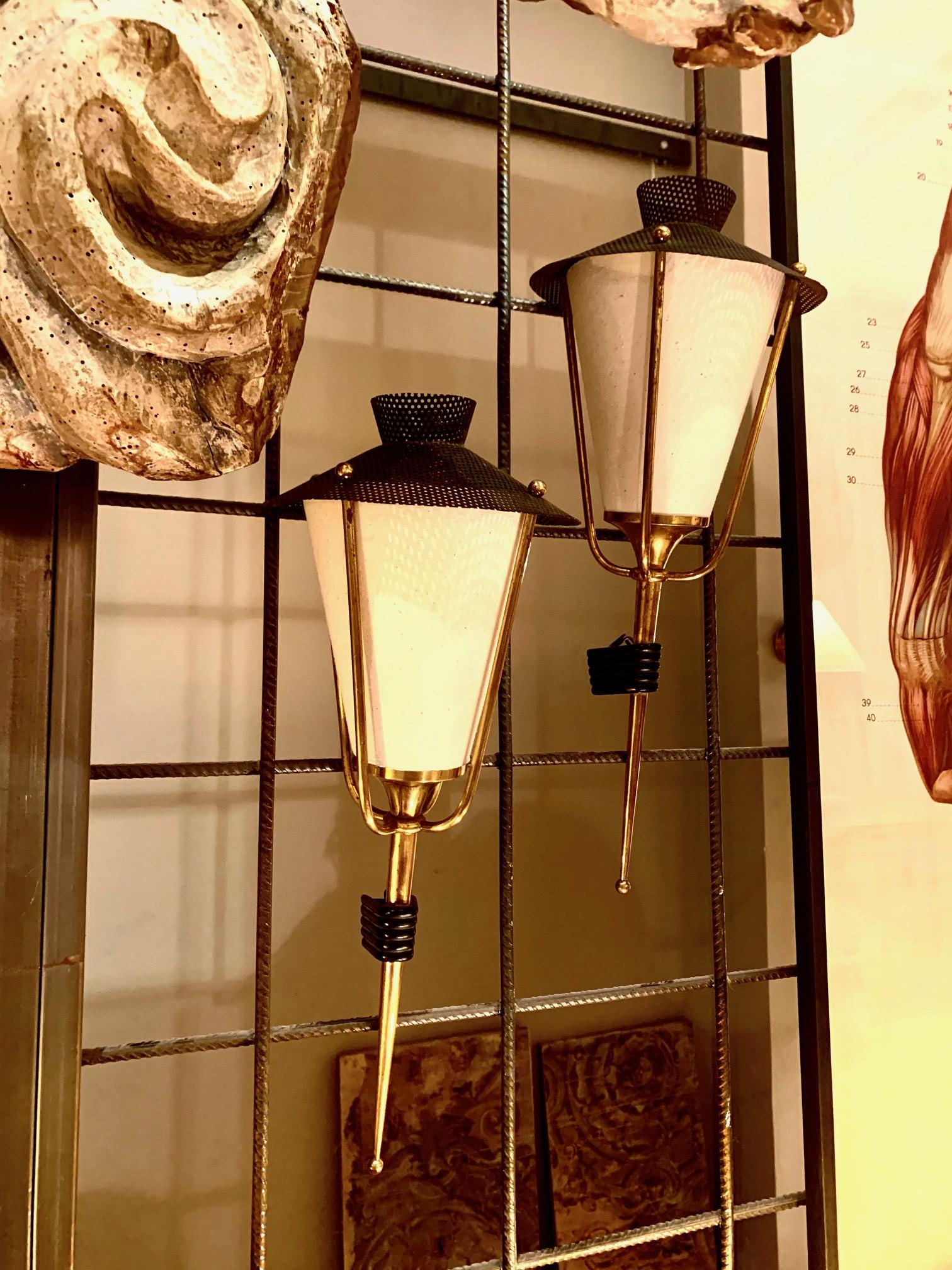 Pair of Miod Century French Sconces by Maison Arlus 3