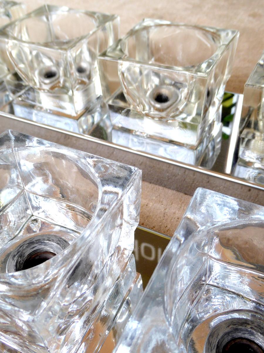 Plated Pair of Mirage Ice Cube Sconces by Gaetano Sciolari for Lightolier For Sale