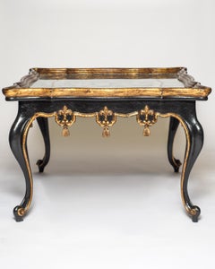 Pair of Mirrored Verre Eglomise Carved Side Tables with Gilding