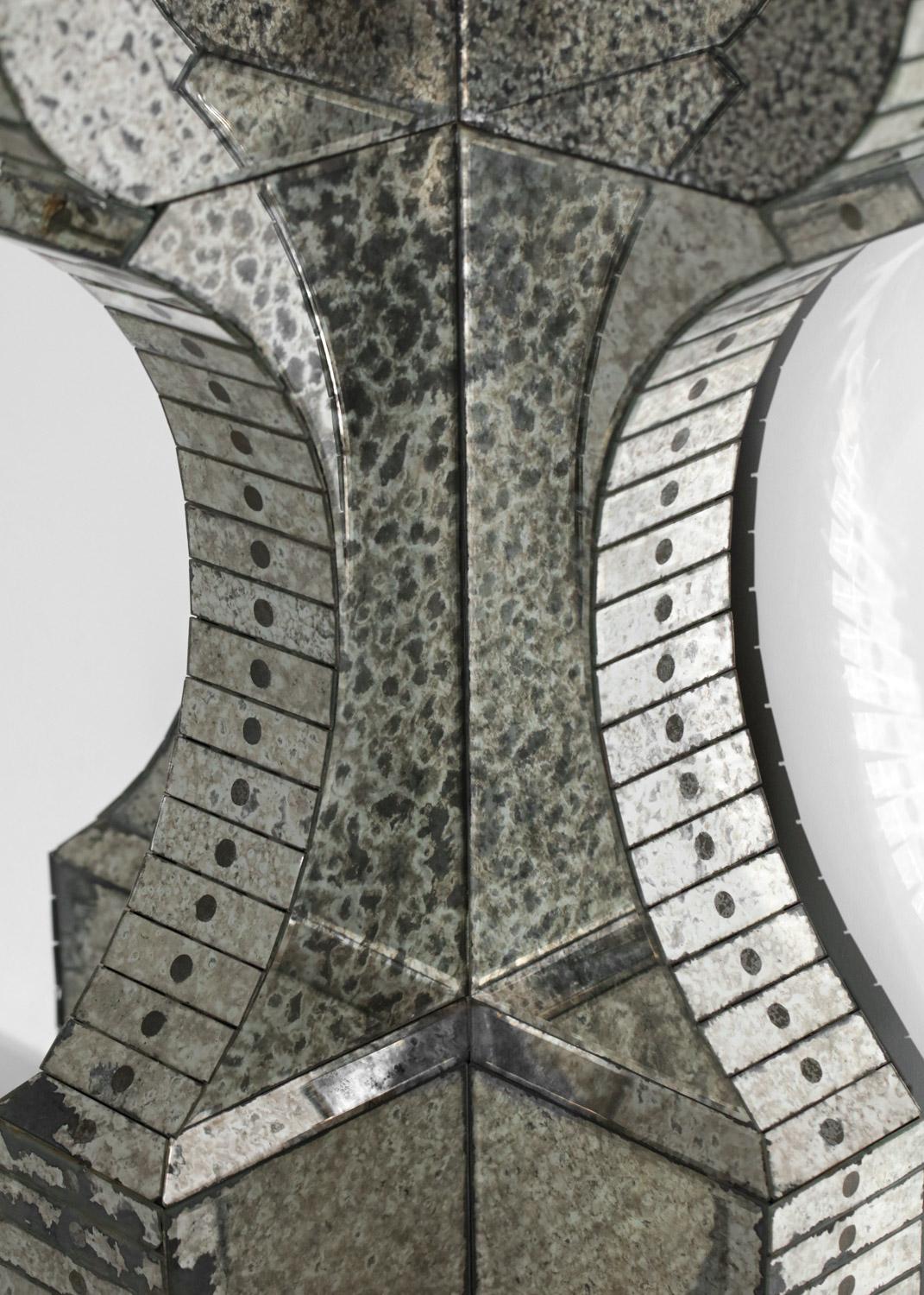 Pair of Mirror Consoles Oxidized Work in the Style of Serge Roche French 5