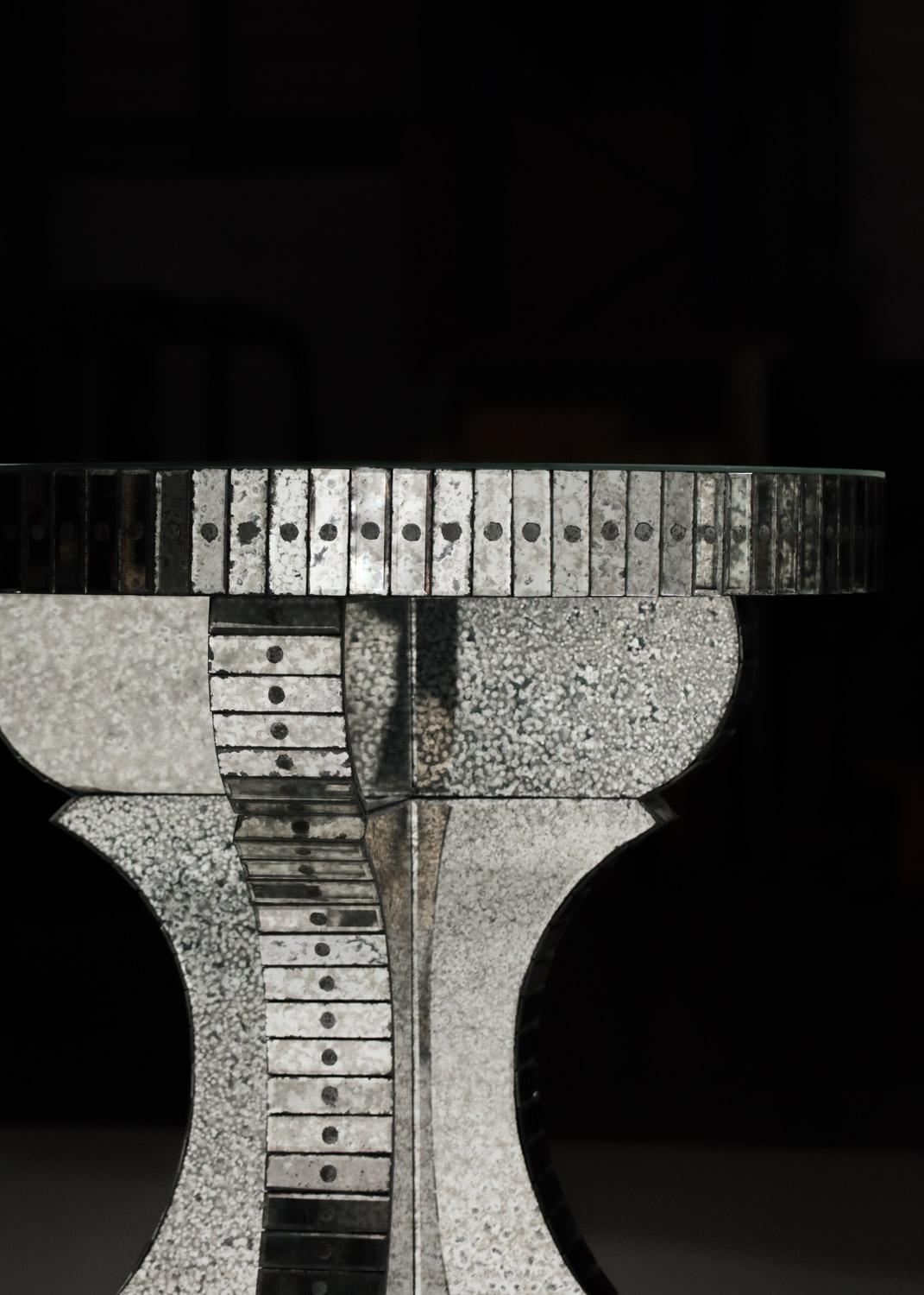 Pair of Mirror Consoles Oxidized Work in the Style of Serge Roche French 8