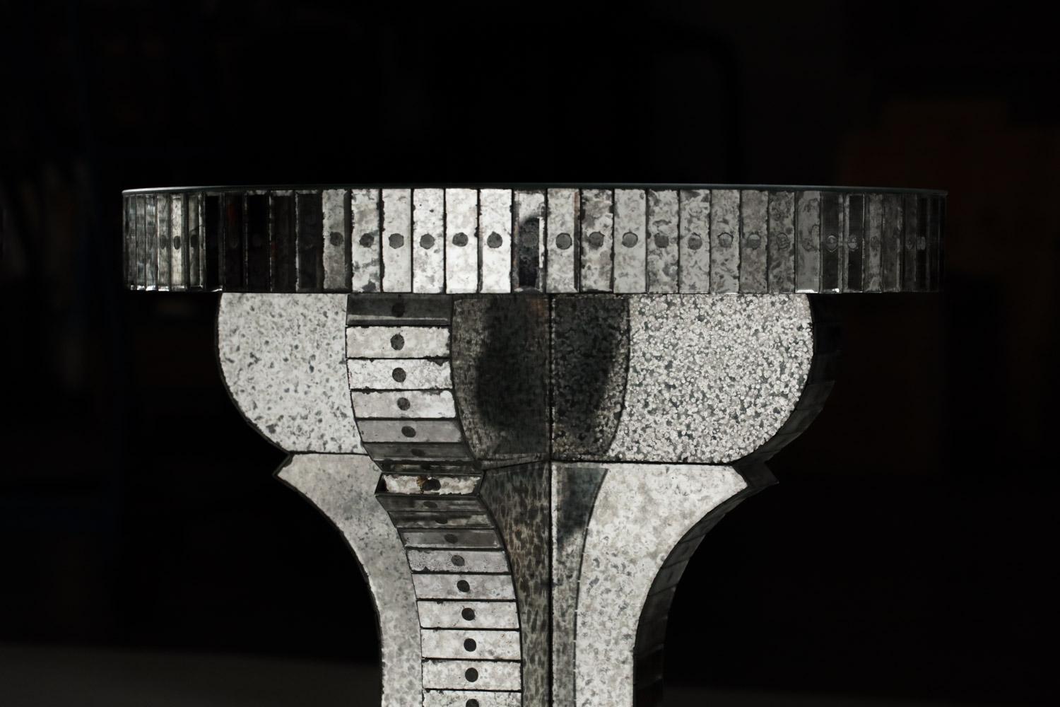 Pair of Mirror Consoles Oxidized Work in the Style of Serge Roche French 10