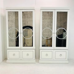 Pair of Mirror Front Curio Cabinets
