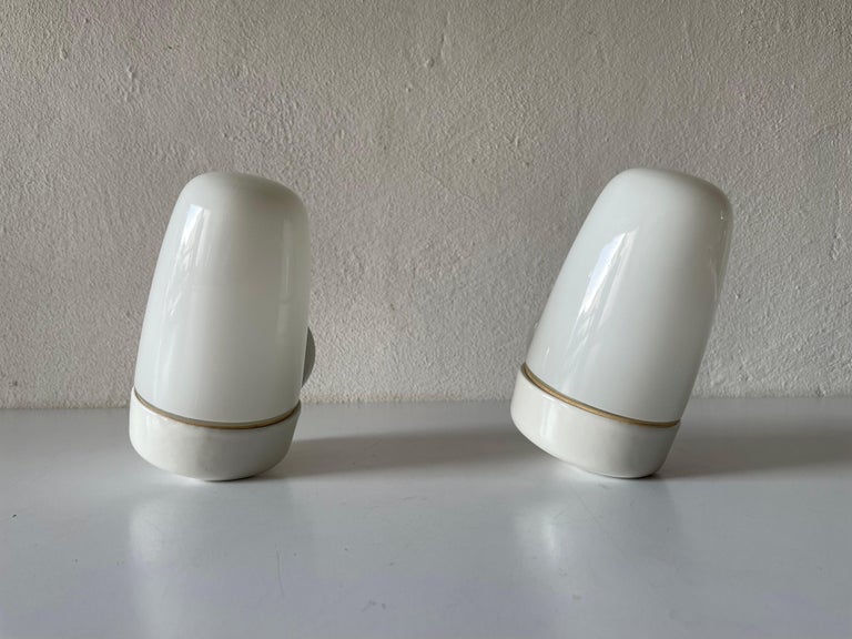 Mid-20th Century Pair of Mirror Sconces by Wilhelm Wagenfeld for Lindner, 1950s, Germany For Sale