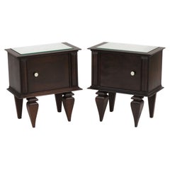 Pair of Mirror Top Night Stands or Side Tables, c1950, France